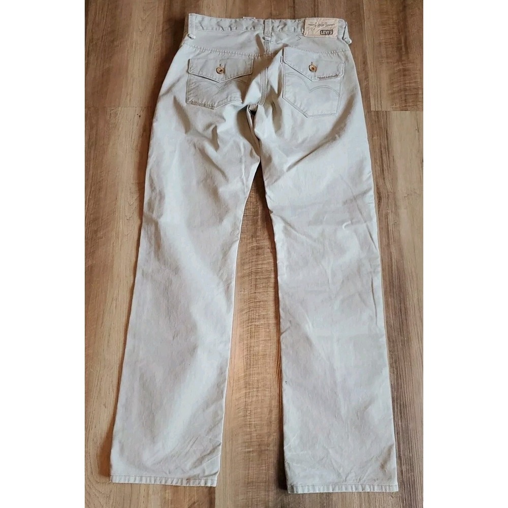 Levis Tab Twills Slim Straight Denim Pants Men's 31x32 Beige‎ 100% Cotton Jeans - Picture 3 of 7